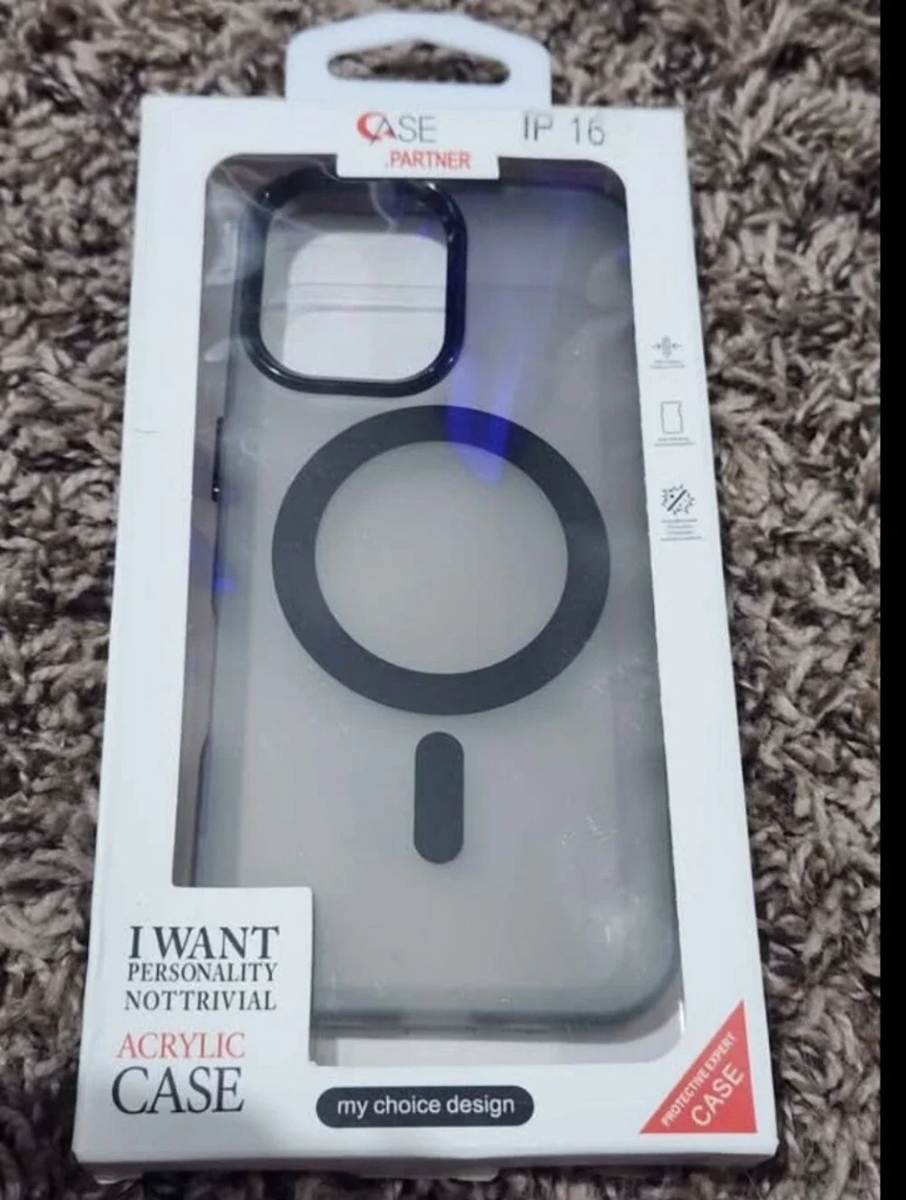 Clear Black MagSafe-Compatible iPhone 16 Case